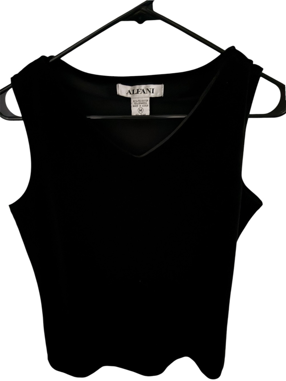 Black Velour V-Neck Sleeveless Tank Top